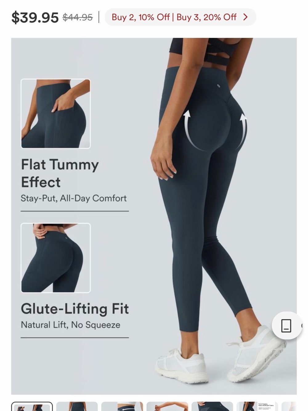 HALARA High-Waist butt-Lifting Leggings - navy